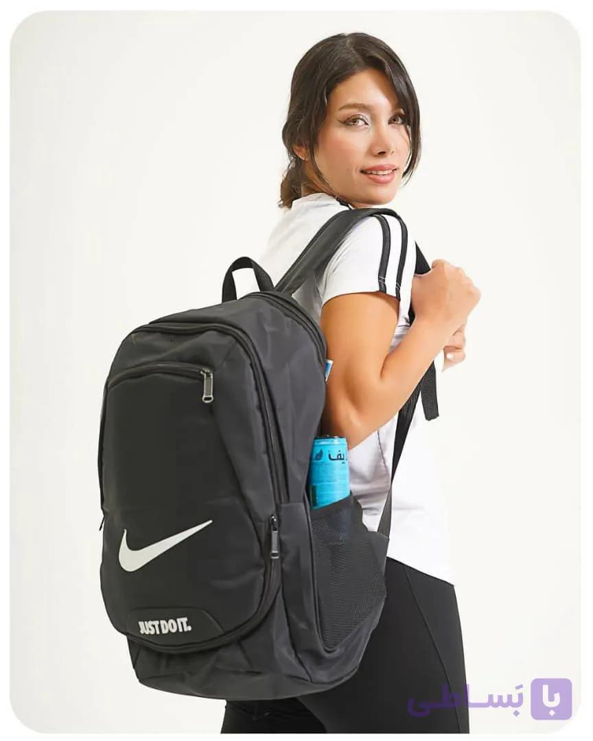کوله اسپرت Nike جاکفشی دار 2026 مشکی طوسی — تصویر 1
