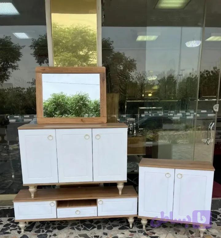 ست آینه کنسول و میز تلویزیون وکیوم /مدل ۱۲۲