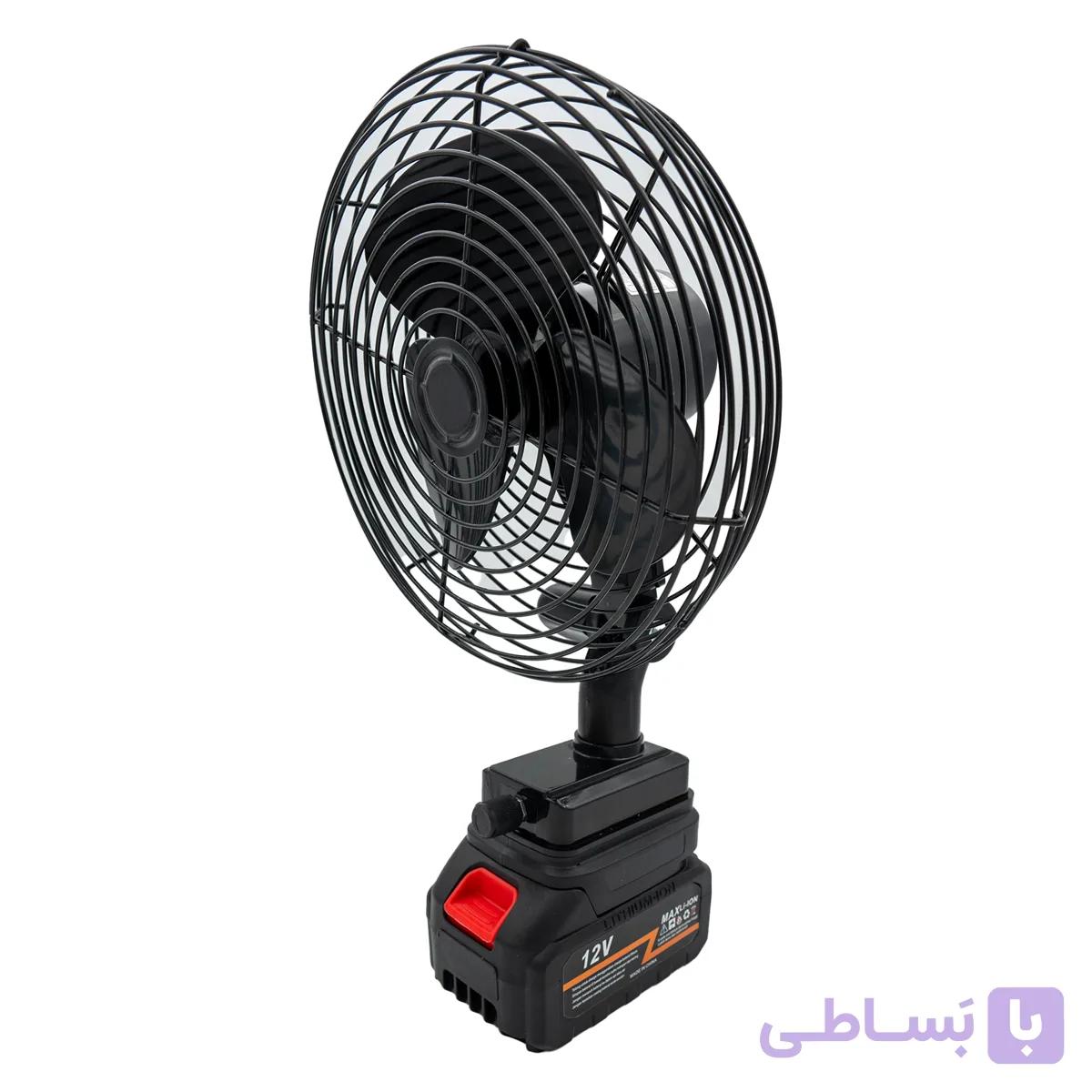 پنکه شارژی فلزی رومیزی ولومی با باتری 7200mAh (مشکی)