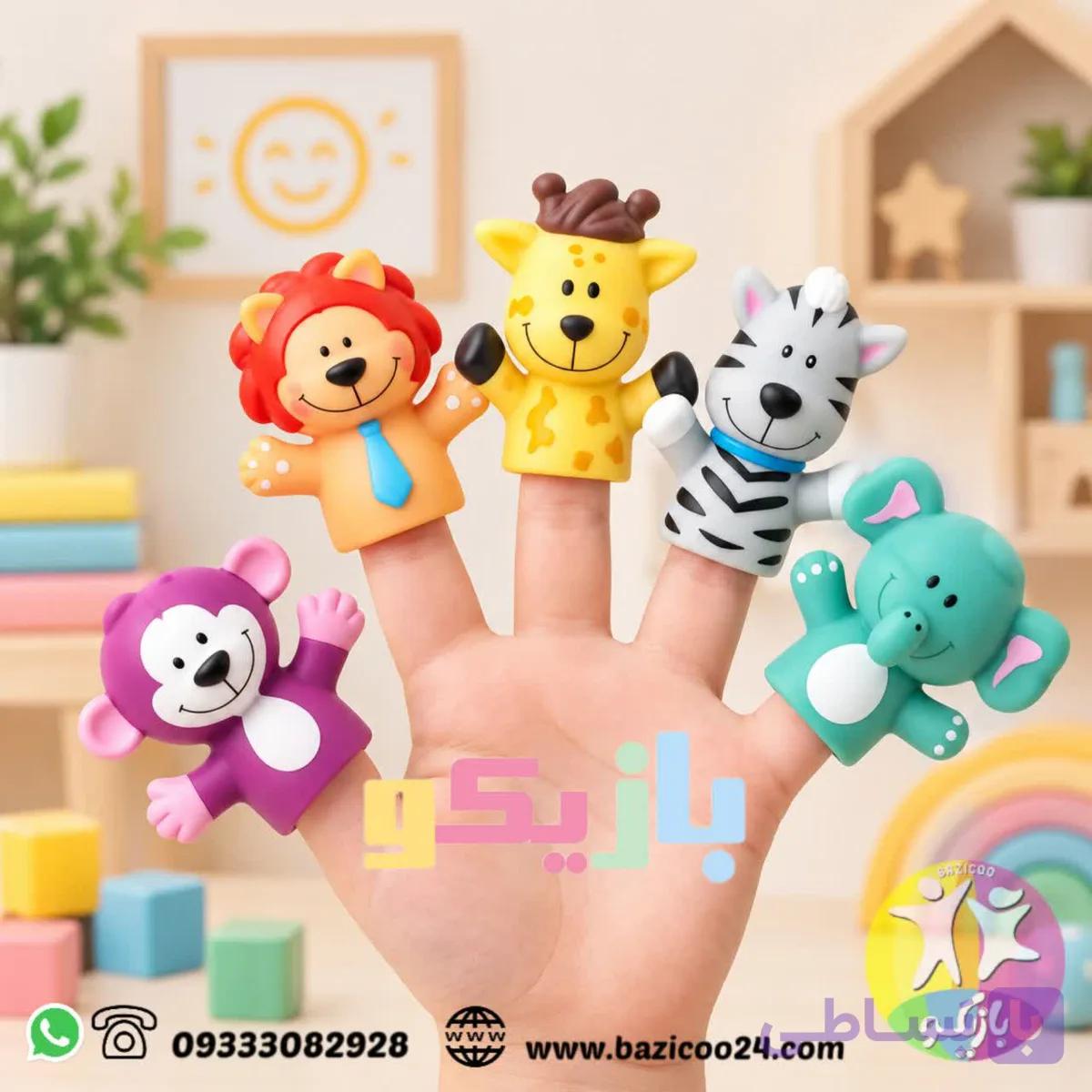 عروسک انگشتی سیلیکونی حیوانات جنگل — تصویر 1