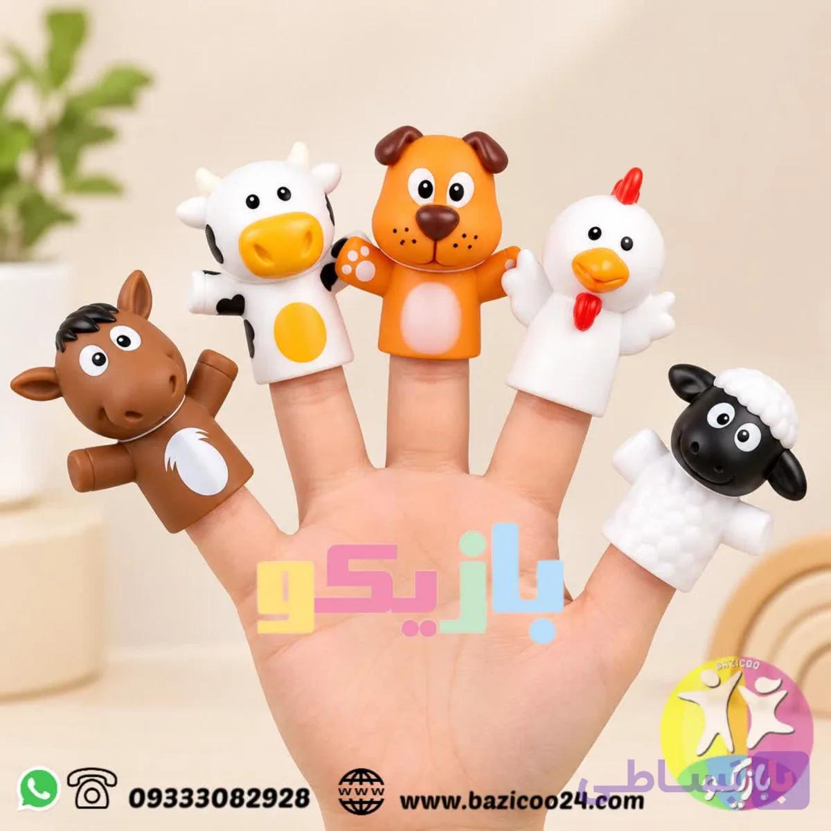 عروسک انگشتی سیلیکونی حیوانات مزرعه — تصویر 1