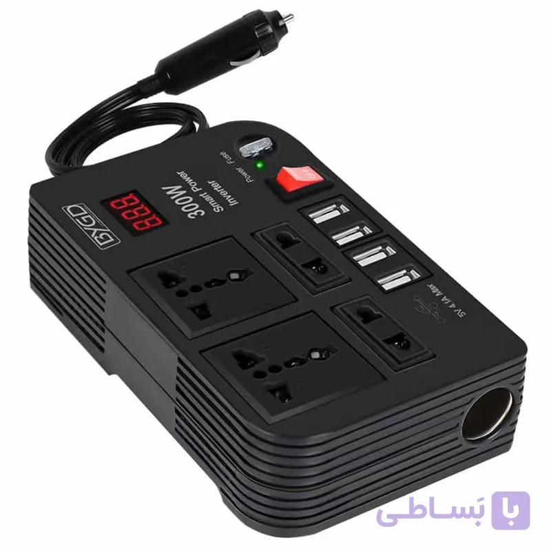 اینورتر فندکی خودرو مدل BYGD E8982 توان 300 وات — تصویر 1