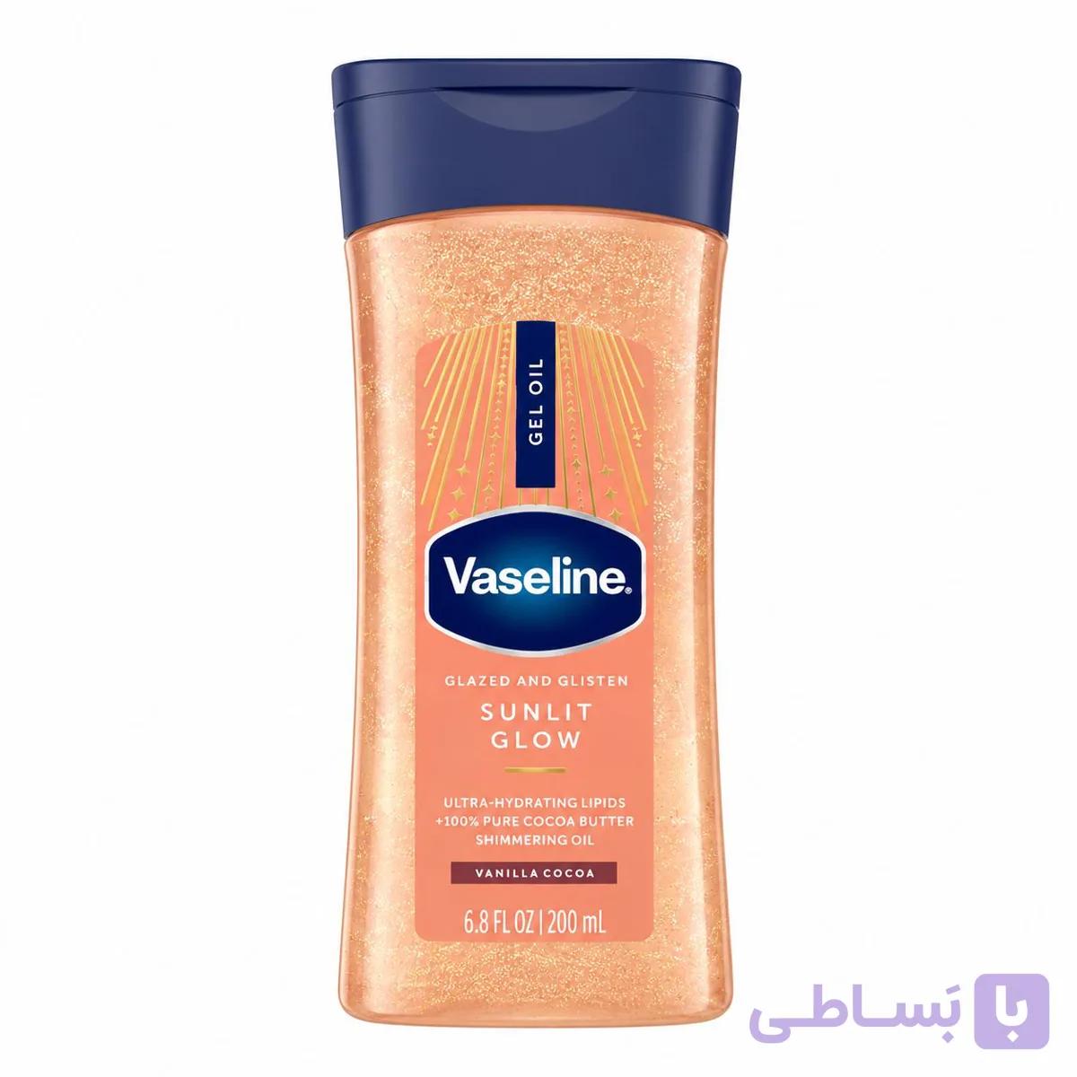 روغن ژل بدن وازلین مدل Sunlit Glow Vanilla Cocoa