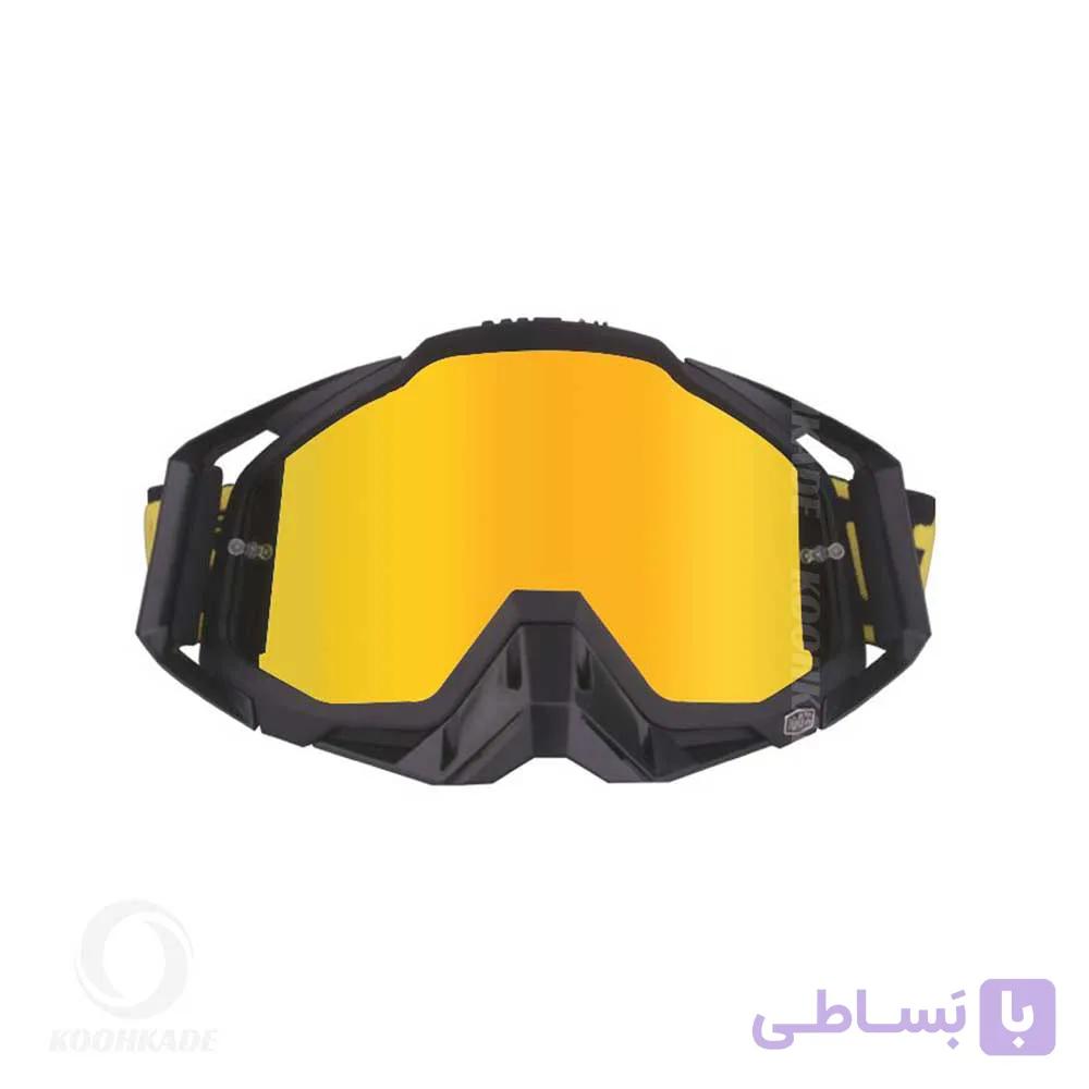 عینک طوفان و اسکی 100% RACECRAFT Black Yellow درجه یک — تصویر 1