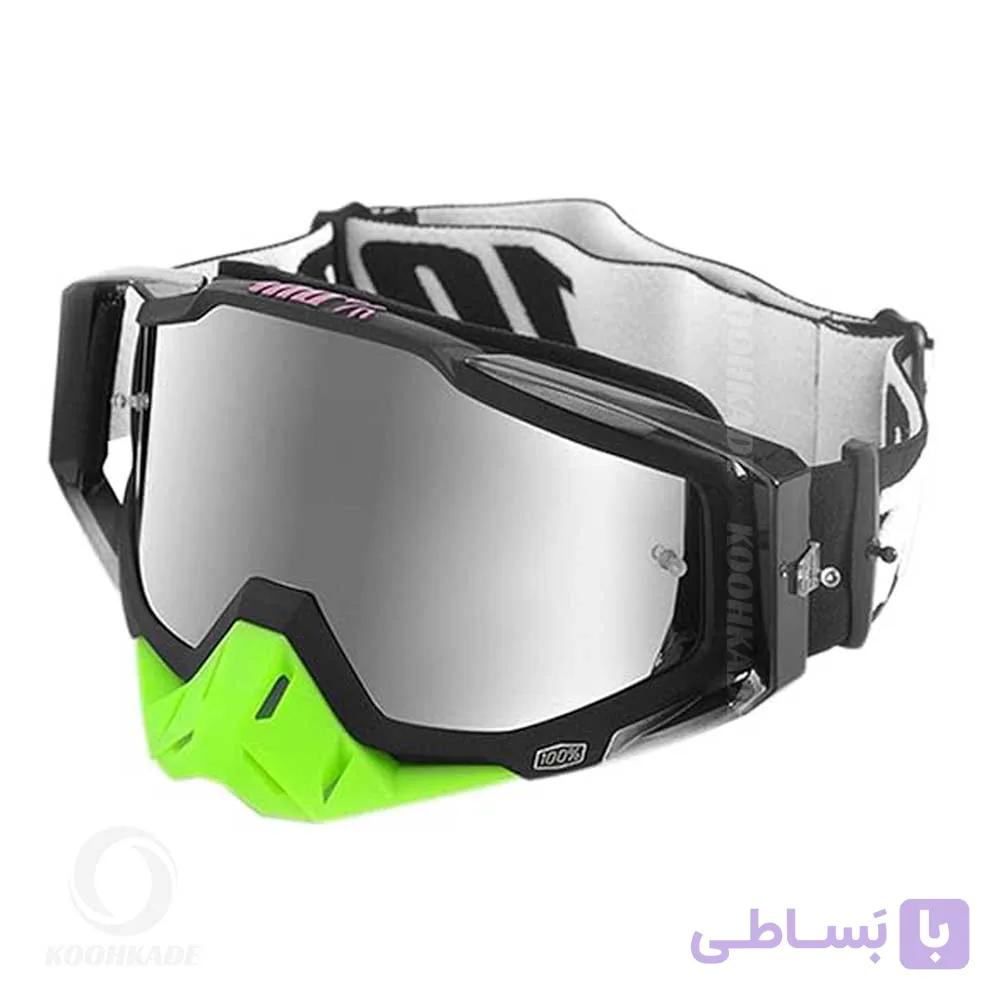 عینک طوفان و اسکی 100% RACECRAFT Green درجه یک — تصویر 1