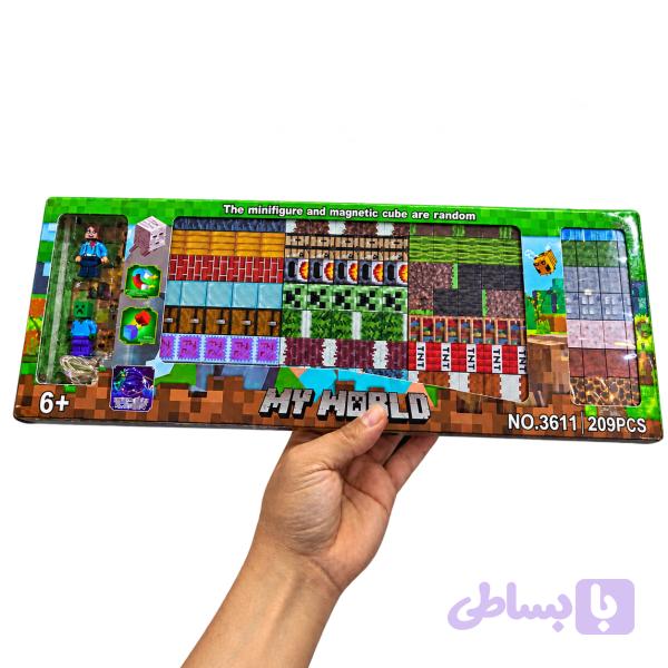 مجموعه بلوک مگنتی ماینکرافت ۲۰۹ تکه به همراه مینی‌فیگور — تصویر 1