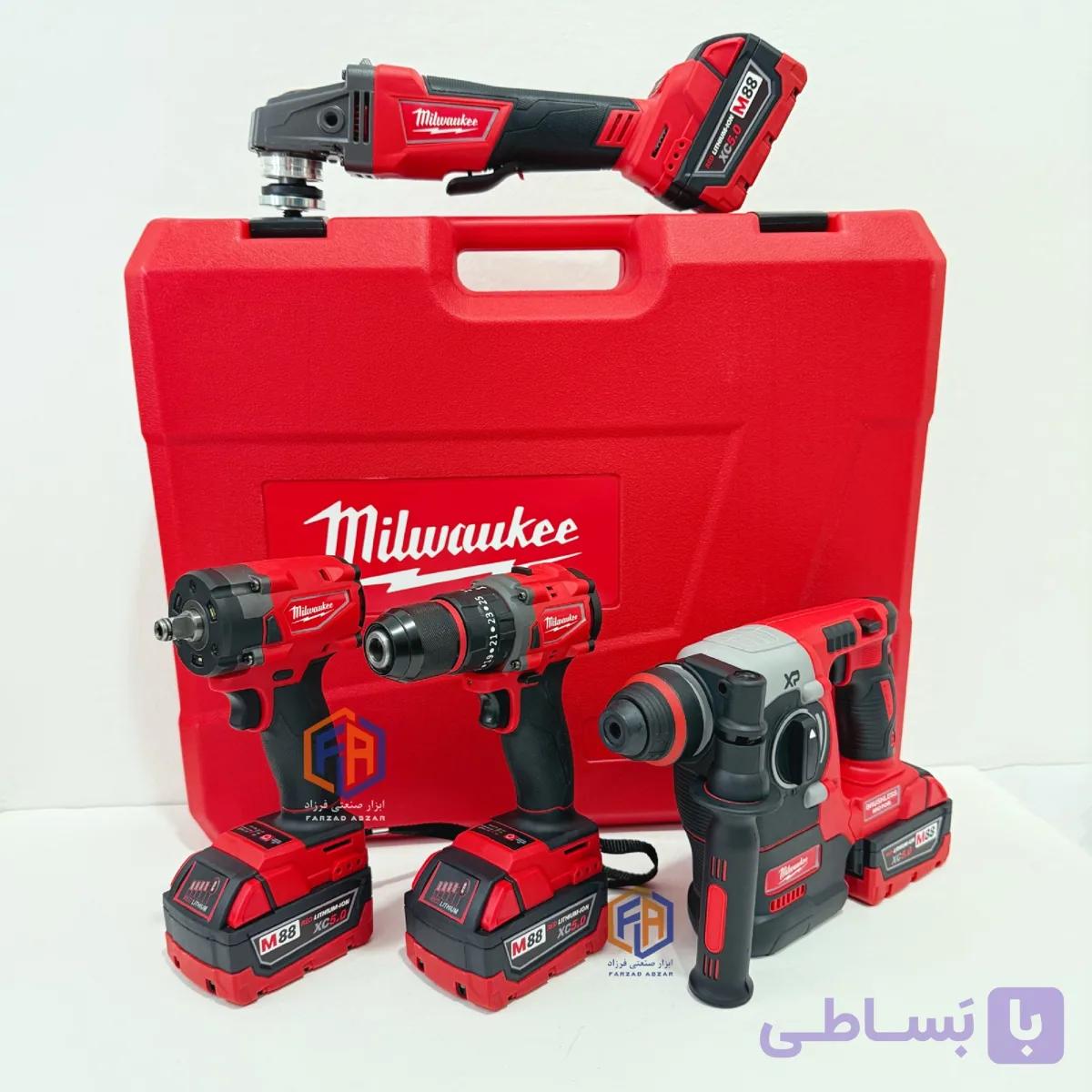 پک چهار قلوی شارژی میلواکی 4 باتری مدل M88 — تصویر 1