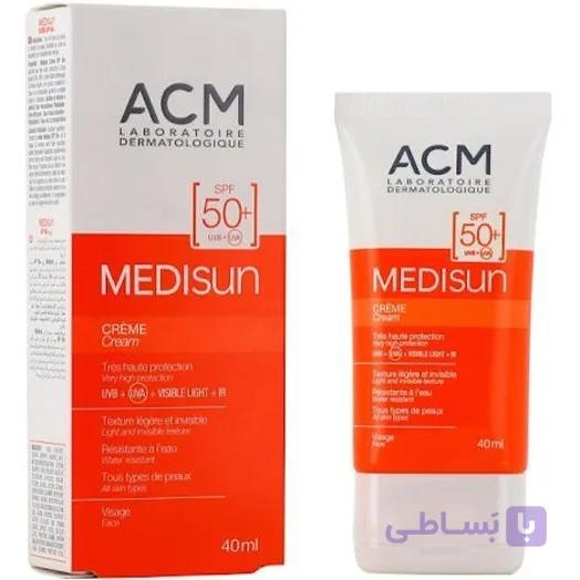 کرم ضد آفتاب مدیسان حجم ۴۰ میل SPF ۵۰ بی رنگ — تصویر 1