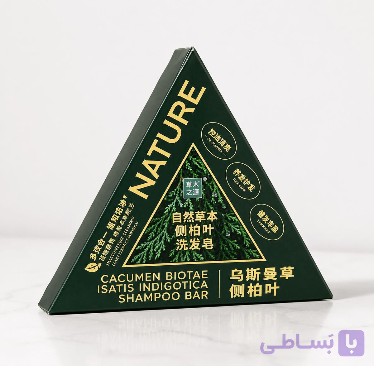 صابون رزماری رویش مجدد و ضد ریزش نیچر تقویت مو ریش ابرو صابون مثلثی سبز رزماری — تصویر 1