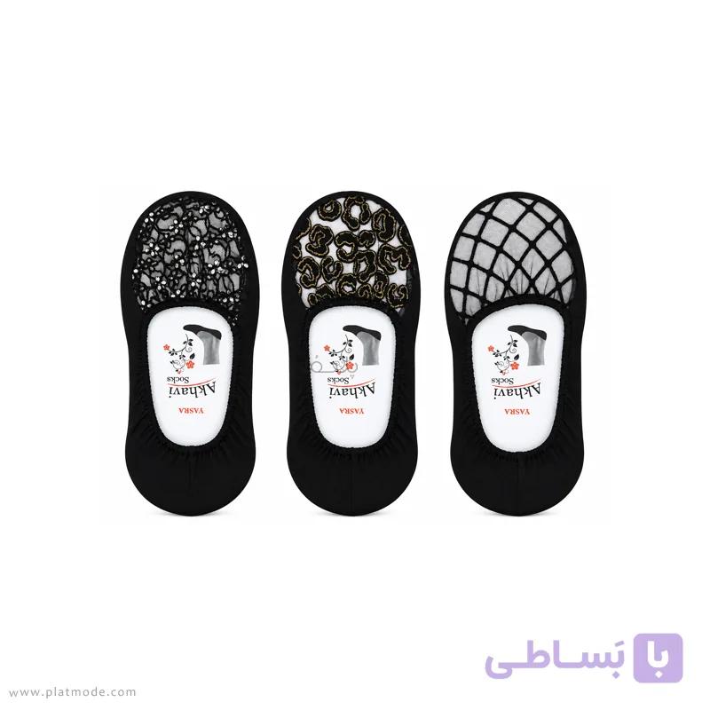 جوراب کالج زنانه مجلسی توری بسته 3 عددی — تصویر 1
