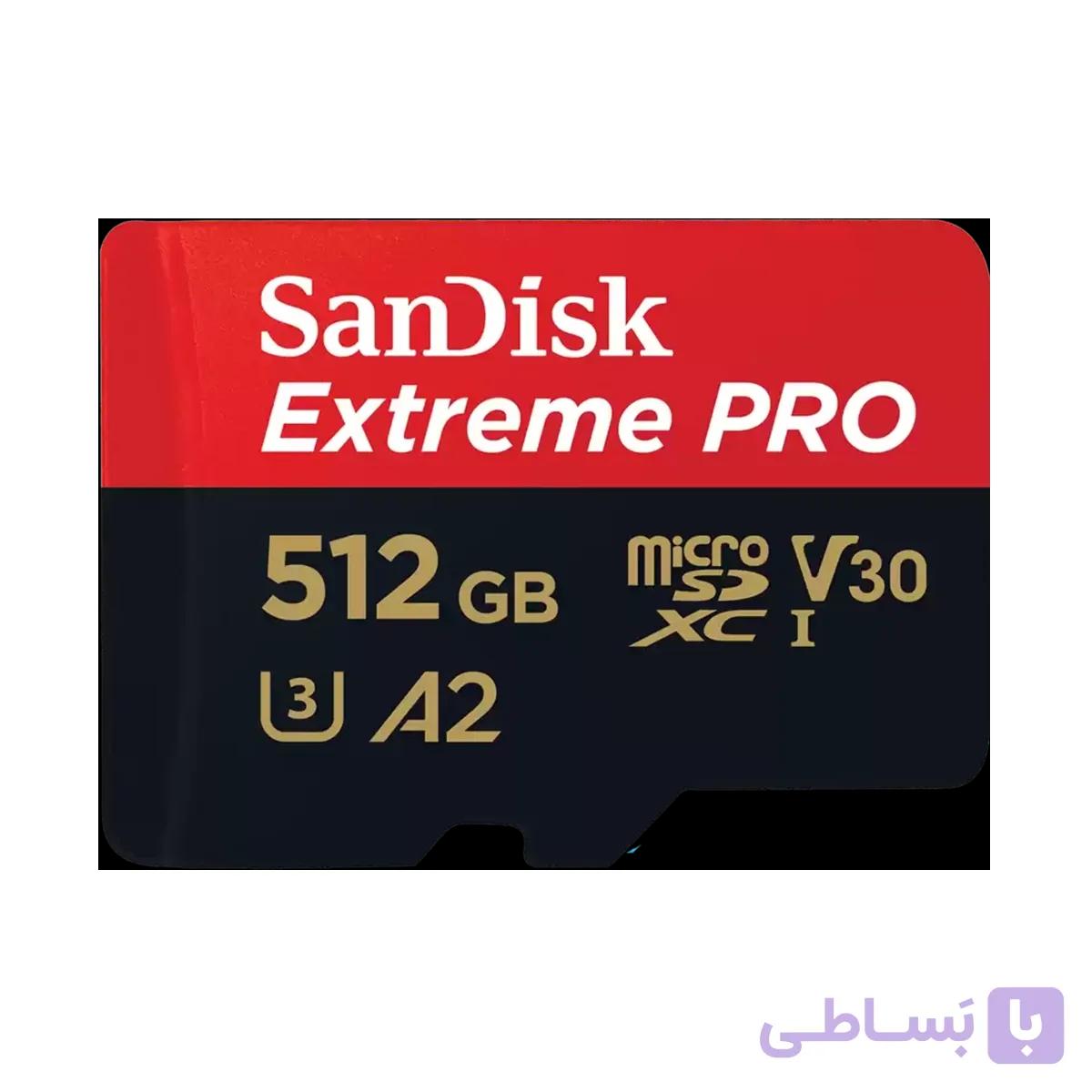 کارت حافظه microSDXC سن دیسک مدل Extreme Pro کلاس V30 استاندارد UHS-I سرعت 200MBps ظرفیت 512 گیگابایت — تصویر 1