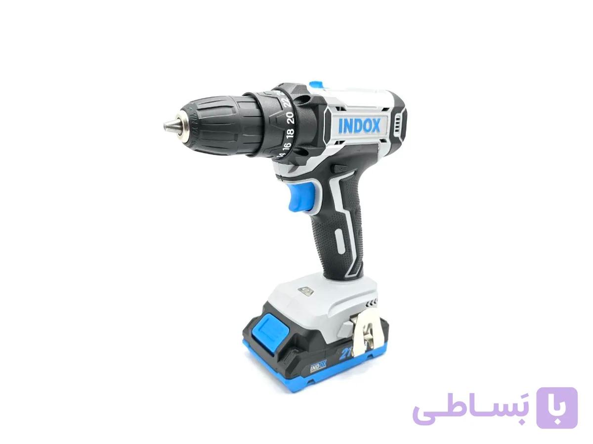 دریل شارژی 21 ولت اینداکس کد 2121 با لوازم — تصویر 1