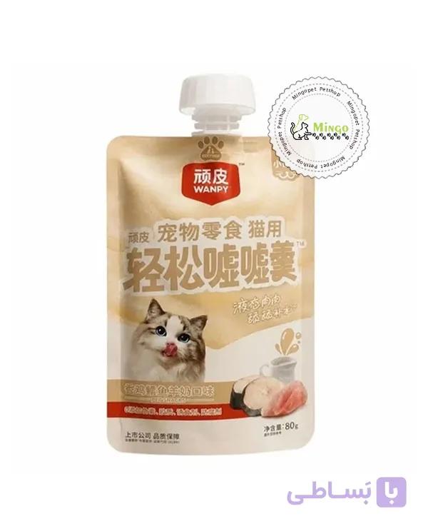 پودینگ گربه ونپی با طعم مرغ، ماهی و شیر بز (۸۰ گرمی)