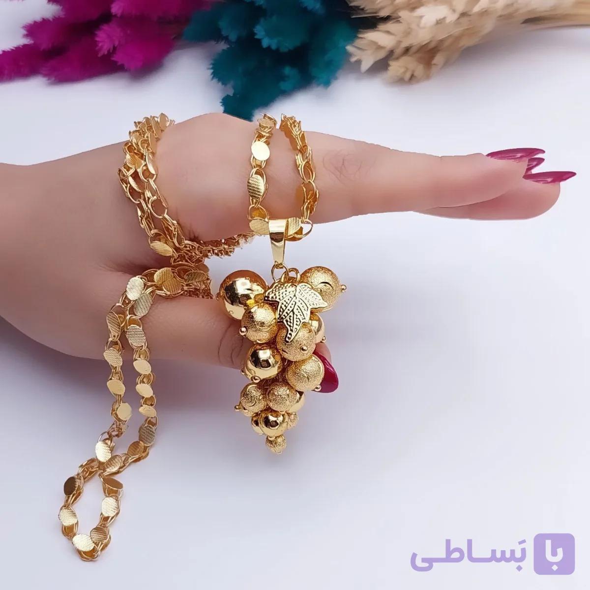 گردنبند بلند طرح‌طلا با پلاک انگور ارسال رایگان — تصویر 1