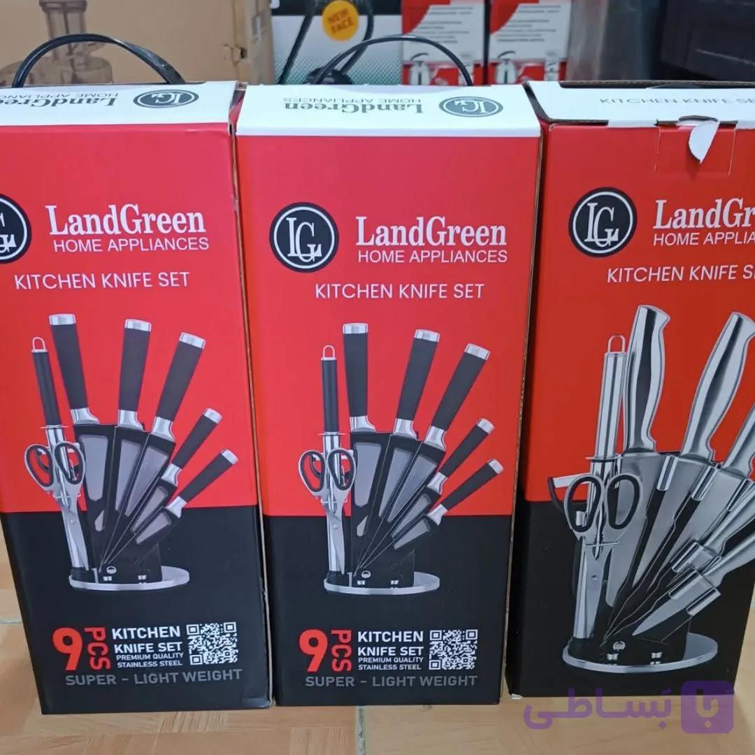 ست چاقوی ۹ پارچه لندگرین LandGreen استیل ضدزنگ خرید از آنلاین شاپ لیان پس کرایه