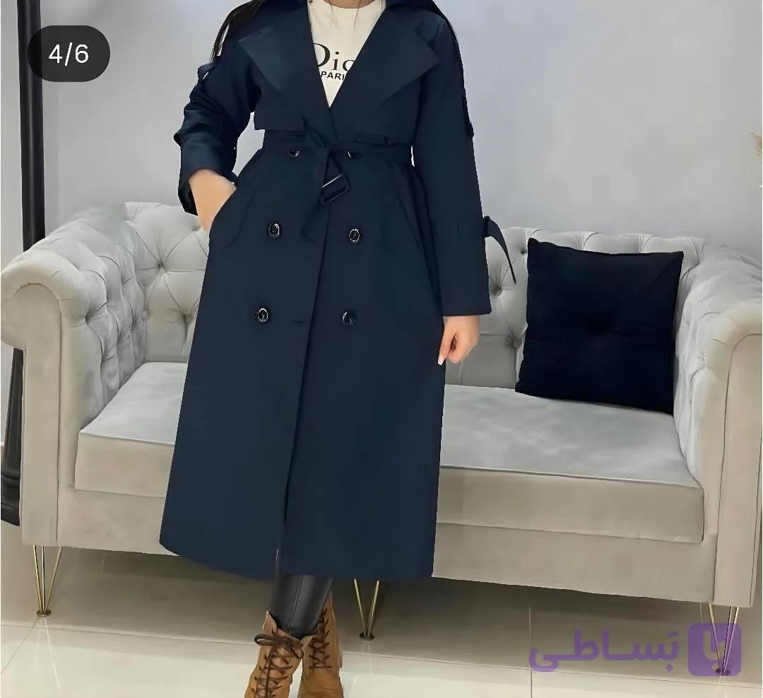 مانتو بارونی بلند روژین ارسال رایگان ۷۹۳ — تصویر 1
