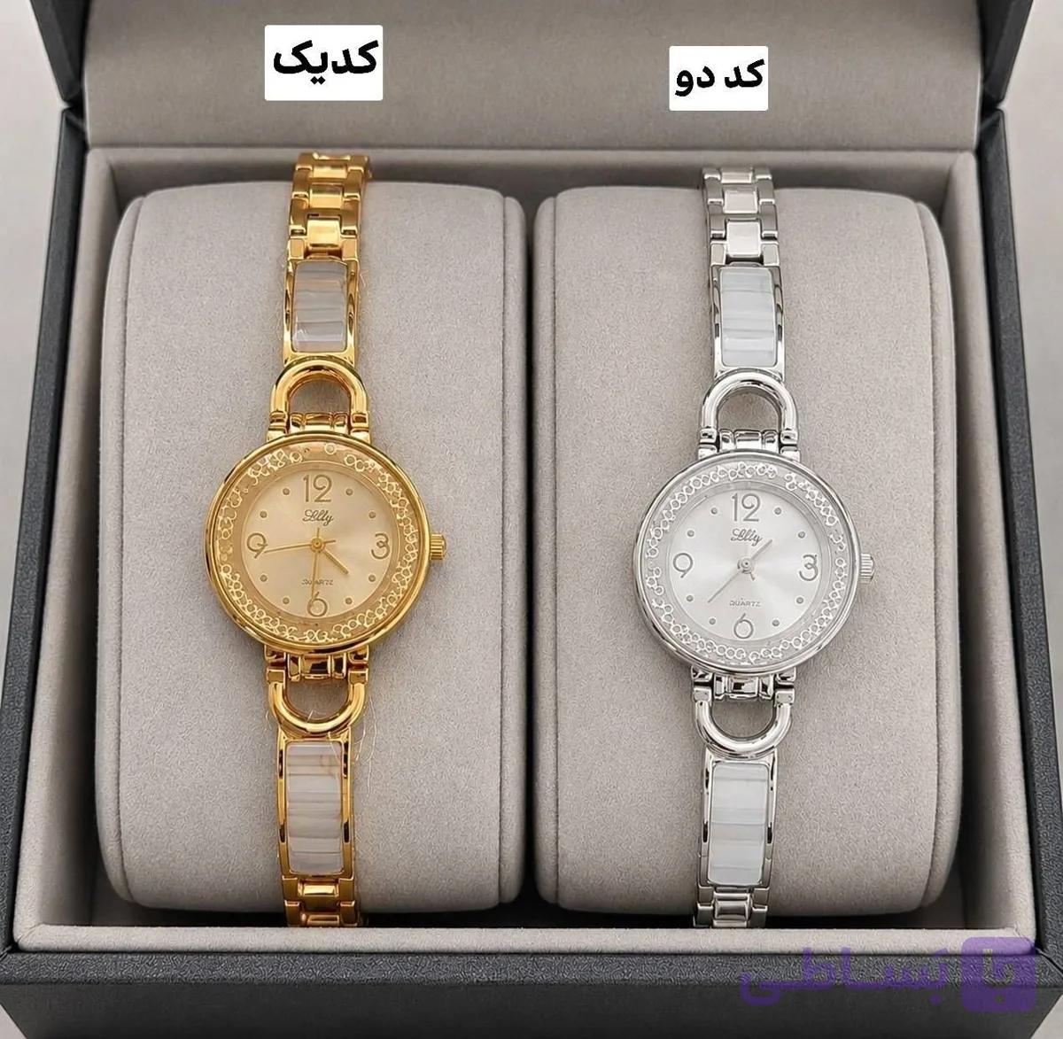 ساعت زنانه بند استیل طرح سرامیکی کد 81610 ارسال رایگان — تصویر 1