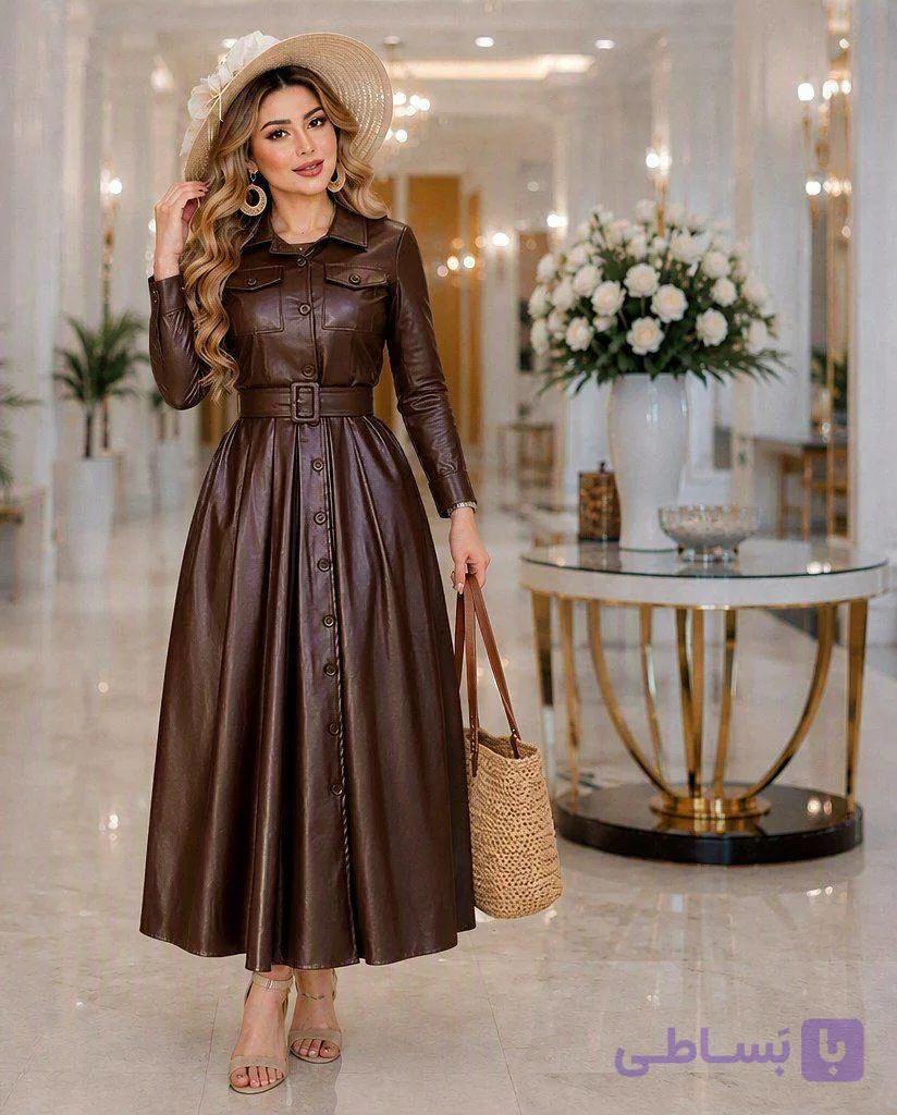 پالتو چرم بلند مدل حوا ارسال رایگان کد ۷۷۶ — تصویر 1