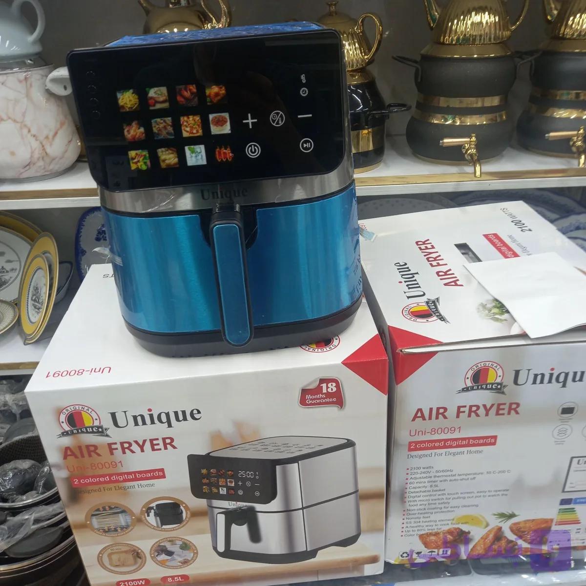 سرخ کن بدون روغن یونیک مدل Uni-80091 ظرفیت ۸.۵ لیتر با بدنه استیل — تصویر 1