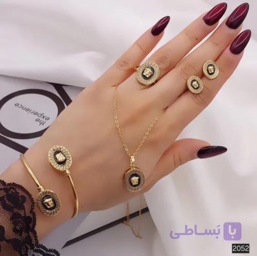 سرویس ورساچه زنانه استیل کوپر کد 2052 رنگ ثابت، ضد حساسیت و آبکاری APJ