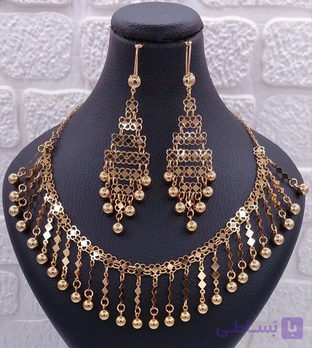 نیم‌ست آلبرنادو جدید گوشواره و گردنبند City Gold با آبکاری طلا — تصویر 1