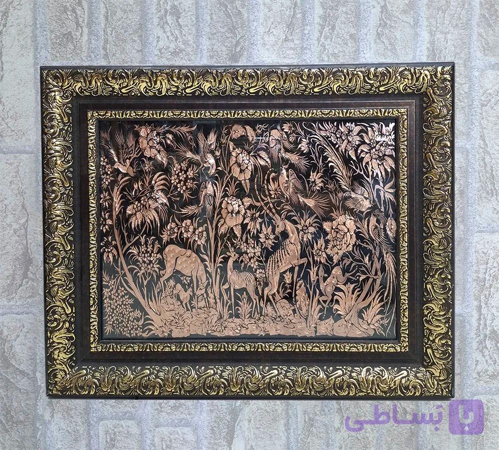 تابلو مسی | قاب حکاکی روی مس | طرح آیه الکرسی — تصویر 1