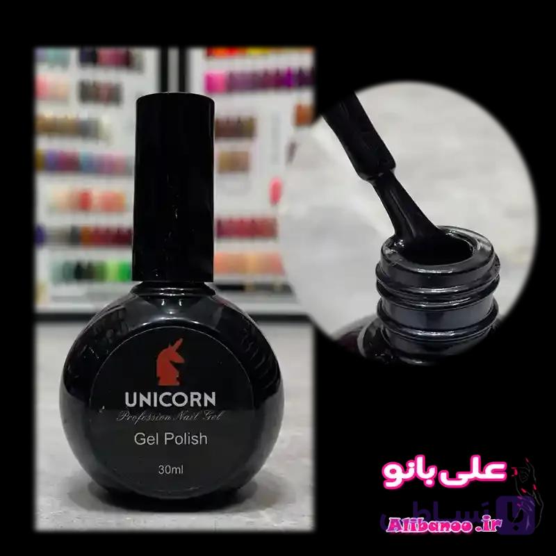 لاکژل ناخن ۳۰ میل مشکی یونیکورن Unicorn