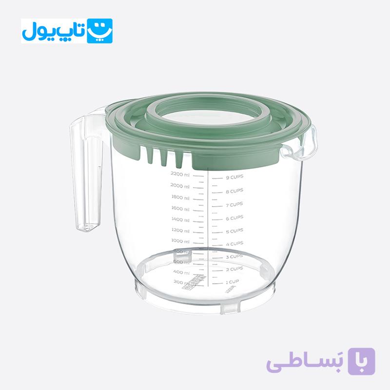 کاسه مخلوط‌کن درب‌دار دونیا پلاستیک Dunya Plastik ساخت ترکیه حجم 2200 میلی‌لیتر — تصویر 1
