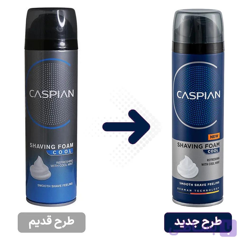 فوم اصلاح کاسپین مدل خنک کننده پوست حاوی عصاره نعناع 200 میلی — تصویر 1