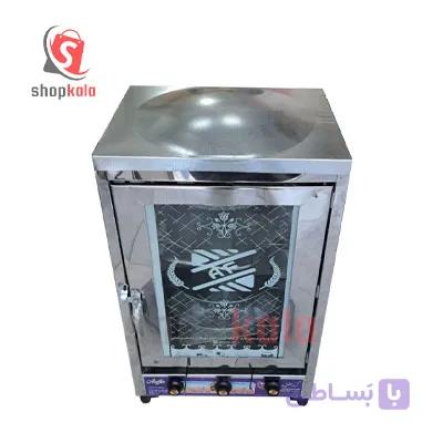 تنور گازی استیل سه شعله دوساج و 4 سینی مدل نان پز دار — تصویر 1