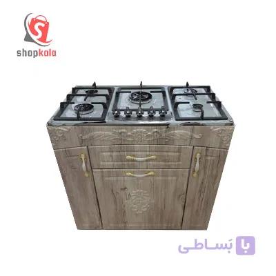 اجاق گاز طرح فر ام دی اف جنرال صفحه استیل پنج شعله مدل M4S — تصویر 1