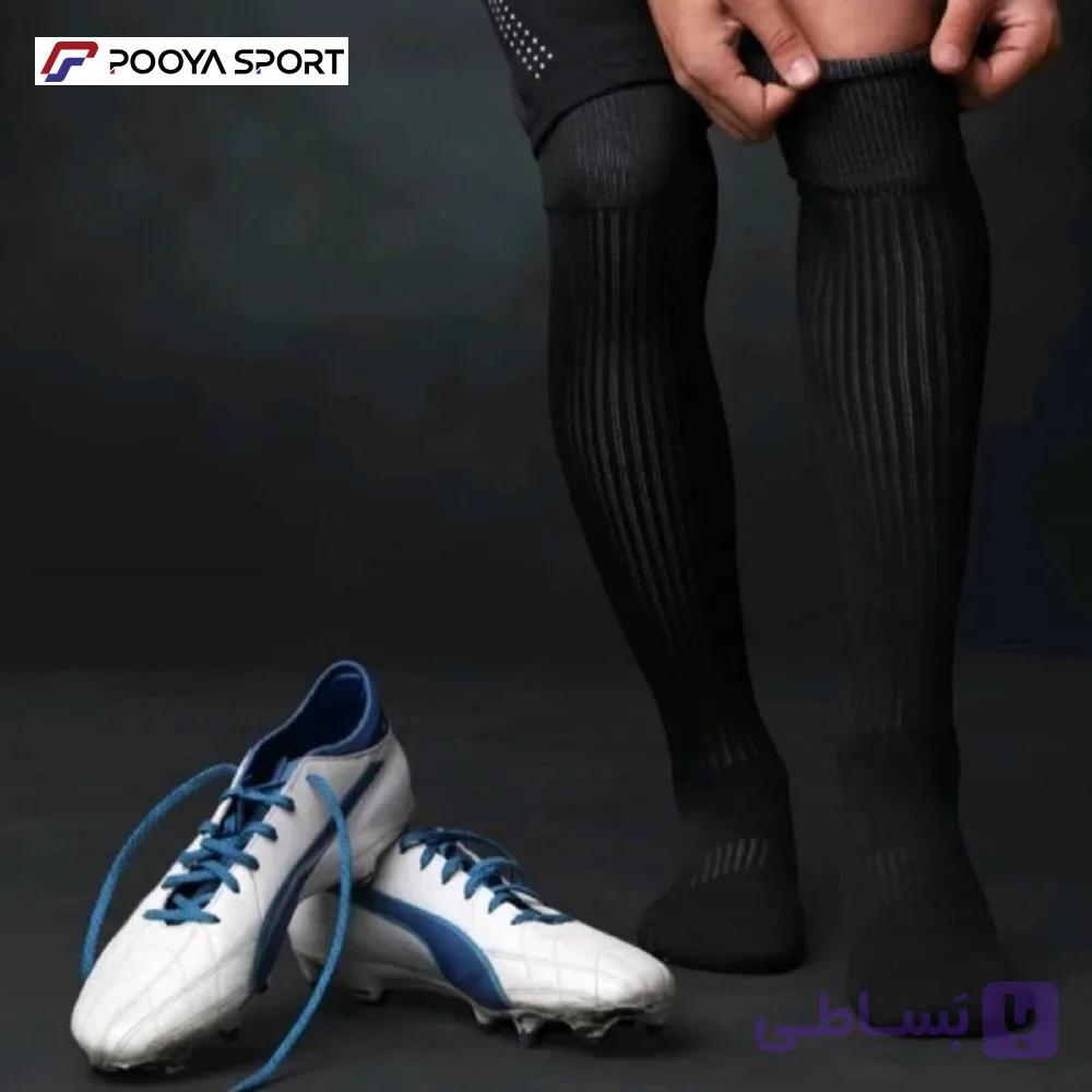 جوراب فوتبال ساق بلند حوله ای جوانان Sport مشکی — تصویر 1