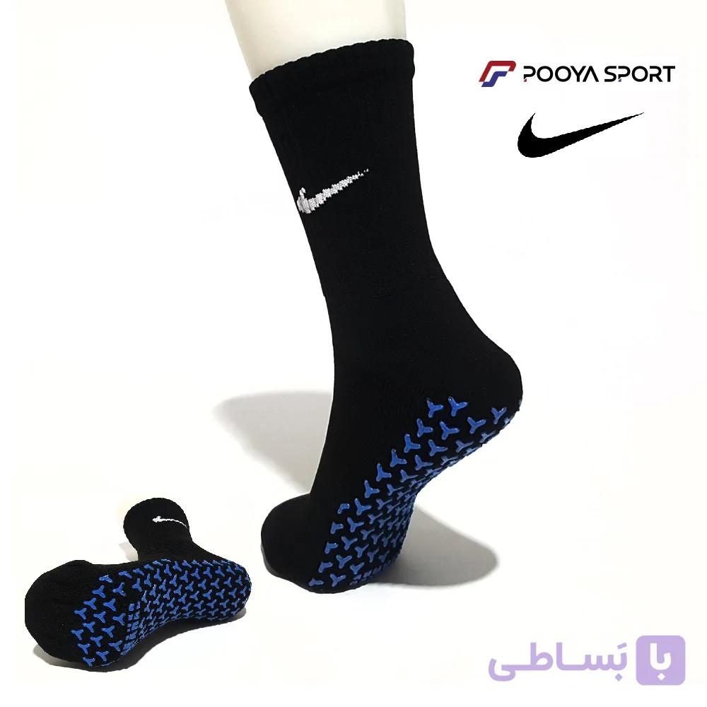 جوراب ورزشی استپ دار حوله ای نایک Nike ساق متوسط مشکی — تصویر 1