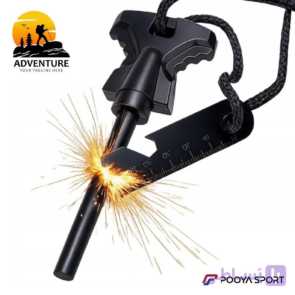 سنگ چخماق بلند و آتش زنه منیزیم Fire Starter چند کاره اصل — تصویر 1