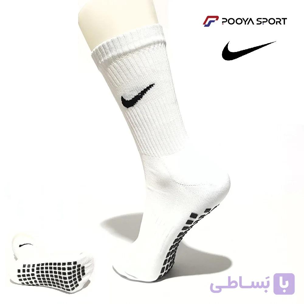 جوراب ورزشی استپ دار حوله ای نایک Nike ساق متوسط سفید — تصویر 1