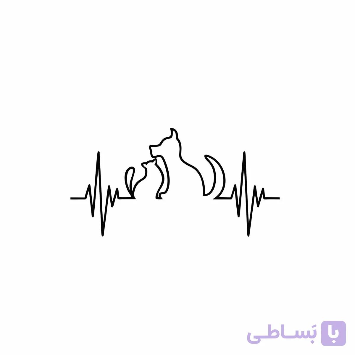 برچسب بدنه خودرو طرح گربه و سگ — تصویر 1