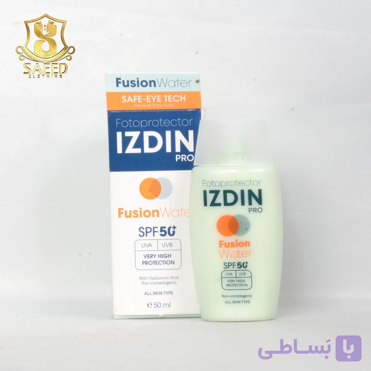 کرم ضد آفتاب ایزدین پرو مدل فیوژن واتر 50م