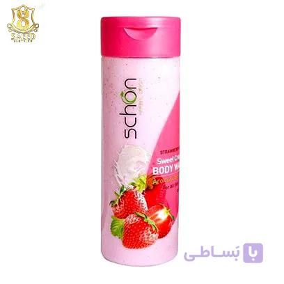 شامپو بدن کرمی شیر و توت فرنگی شون 300م