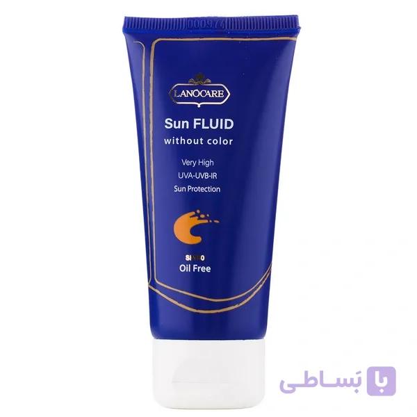 فلوئید ضدآفتاب بی رنگ فاقد چربی SPF 50 لانوکر 50 میلی لیتر Lanocare — تصویر 1