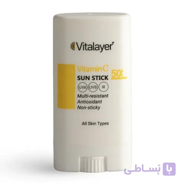 ضدآفتاب استیکی ویتامین سی +SPF 50 ویتالیر 15 میلیلیتر Vitalayer