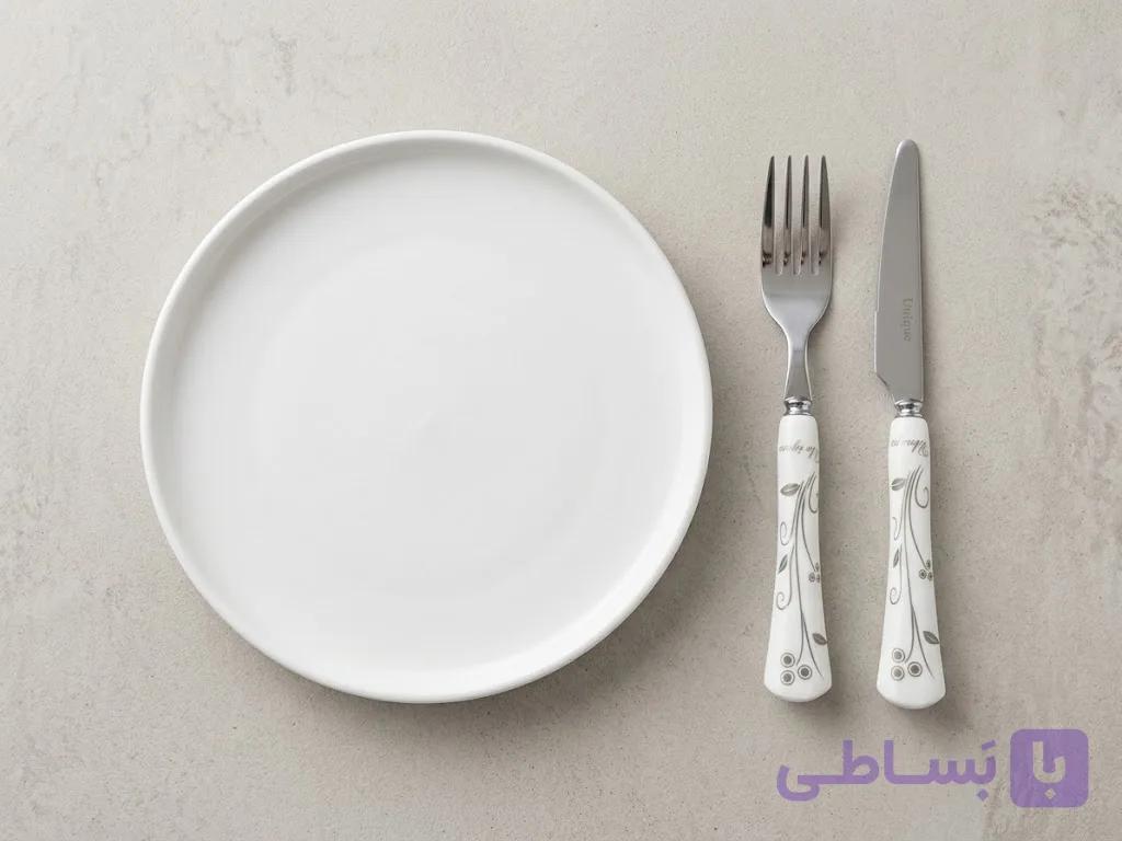 کارد و چنگال دسته سرامیکی یونیک 12 پارچه UN-5612 — تصویر 1