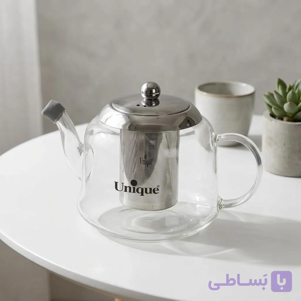 قوری پیرکس 1000میلی درب بامبو یونیک کد UN-7967 — تصویر 1