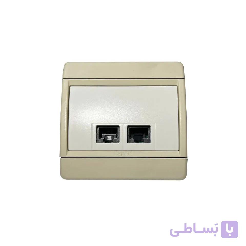 پریز شبکه دو پورت لگراند مدل کلاب rj 45 double socket