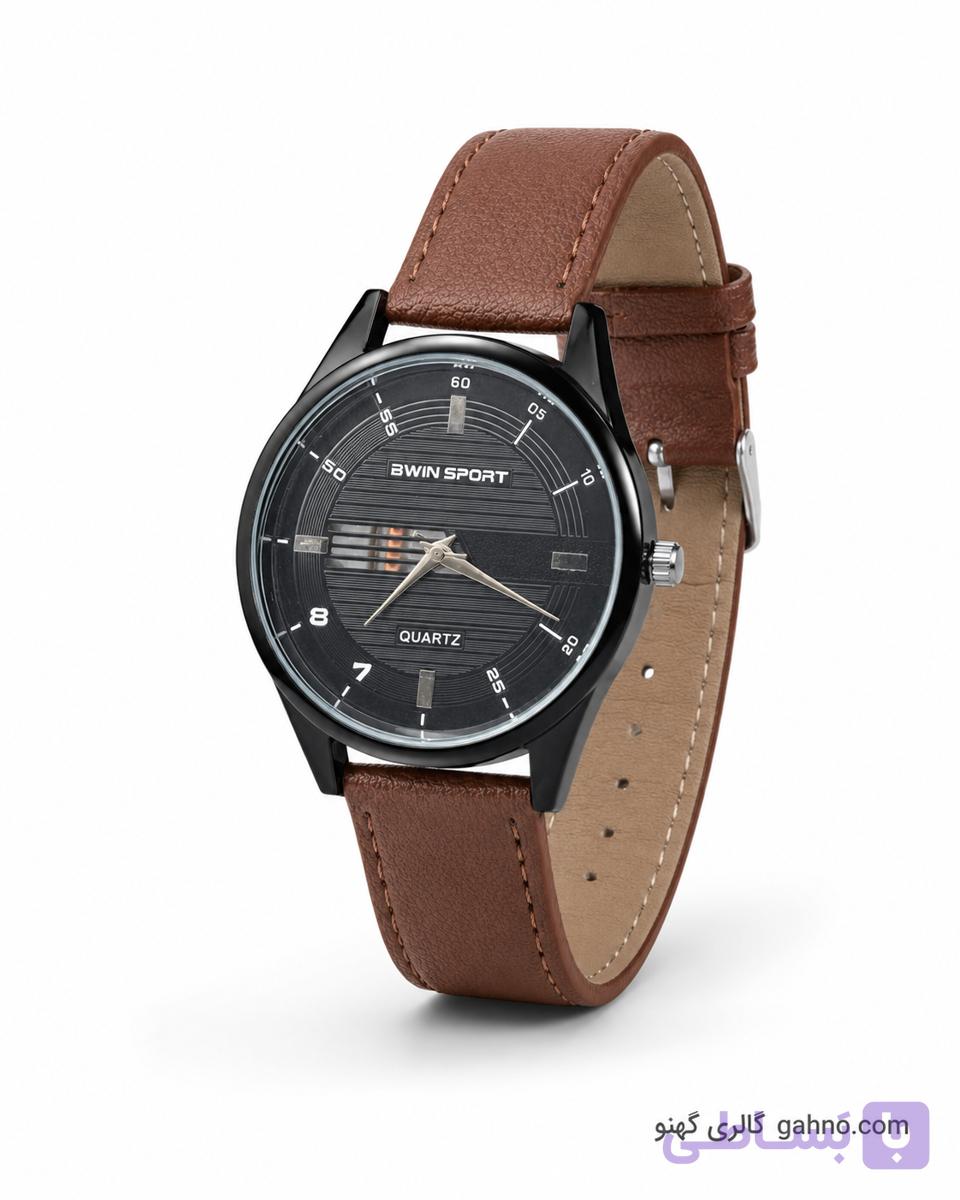 ساعت مچی عقربهای مردانه Bwin Sport M1064G بند چرمی