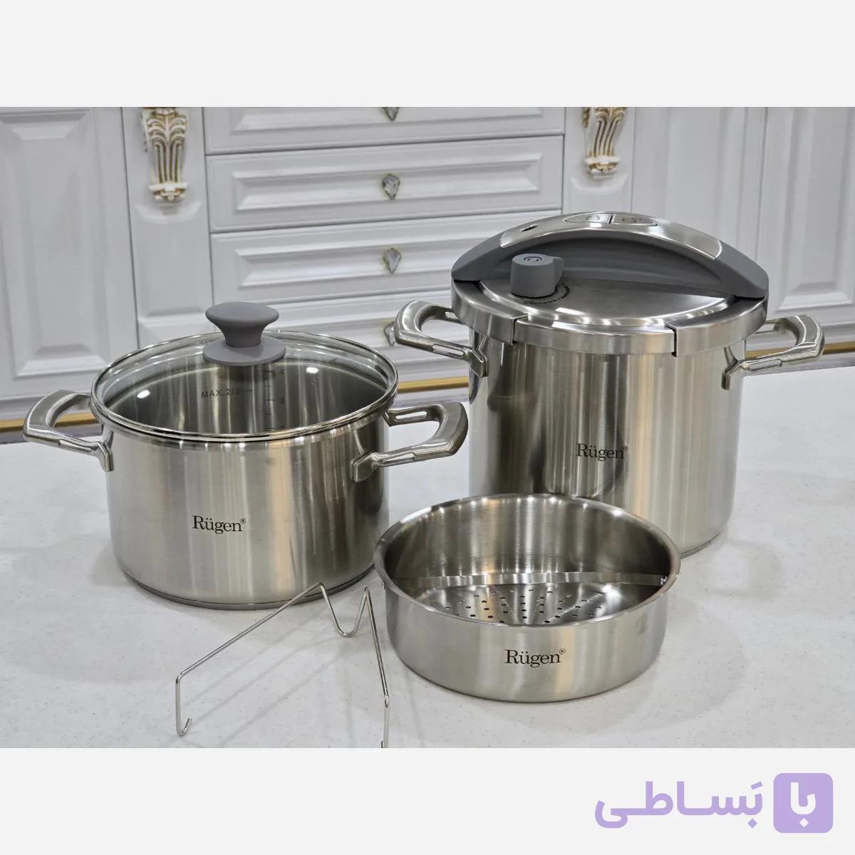 زودپز روگازی دوقلو مدل RU-6030 ظرفیت ۷ لیتر استیل
