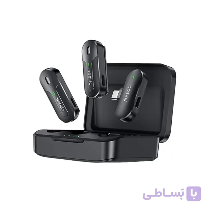 میکروفون یقه‌ای بی‌سیم دوتایی یسیدو مدل KR17 Type-C — تصویر 1