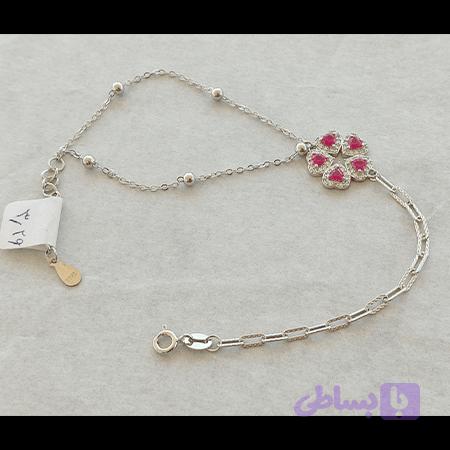 دستبند نقره ظریف مدل روبی ( Ruby) — تصویر 1