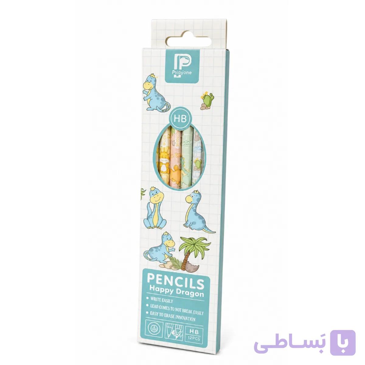 مداد مشکی طرح گاو پرودون بسته ۱۲ عددی