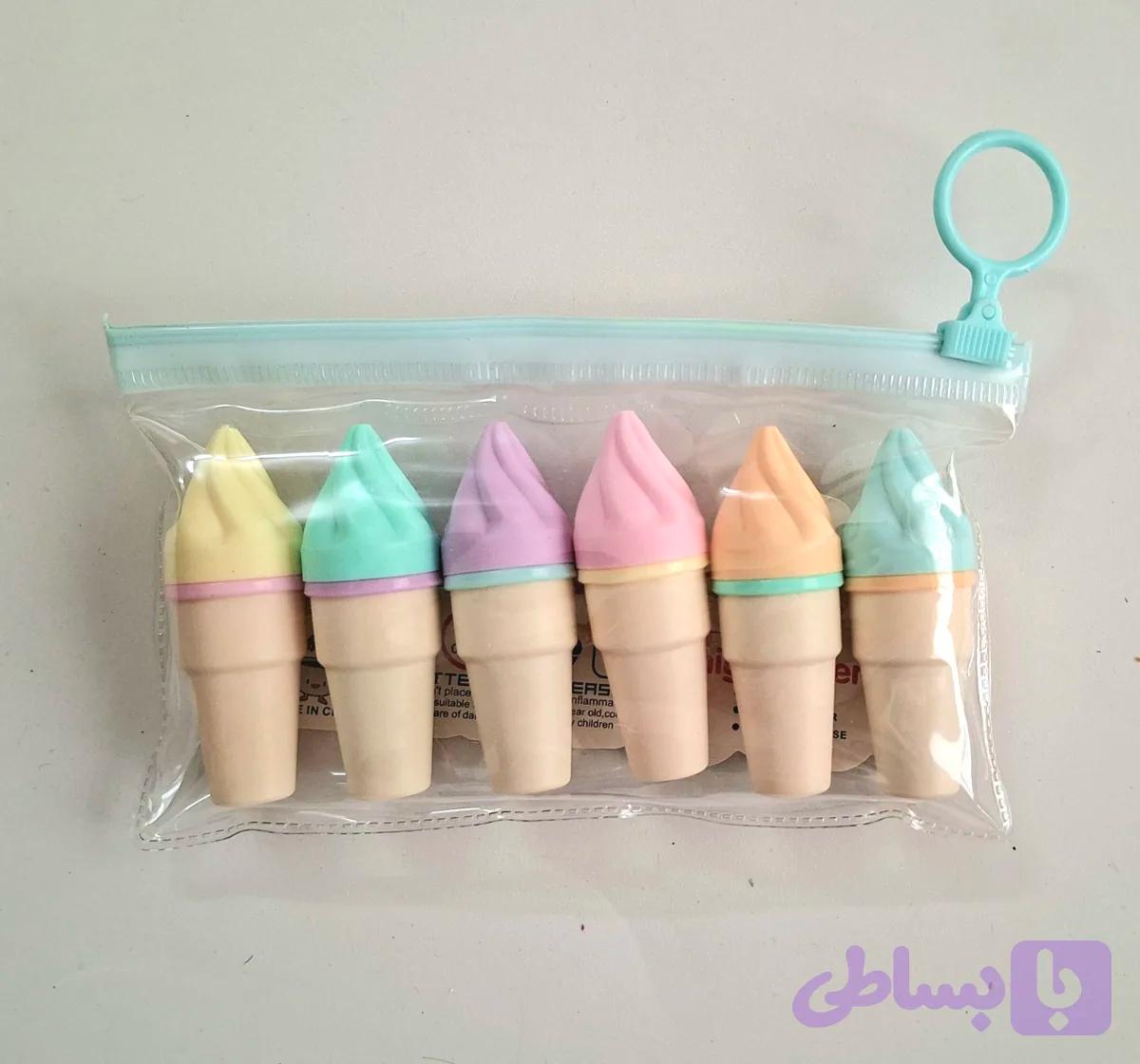 هایلایتر مدل بستنی ۶ تایی