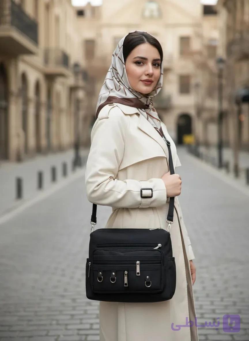 کیف دوشی زنانه 9 جیب کار مشهد طرح (A 9pocket01)